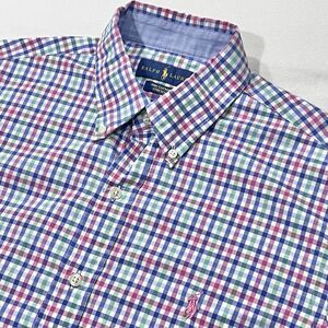 Ralph Lauren Men Multicolor Long Sleeve Plaid Button Down Pink Pony Size Medium‎